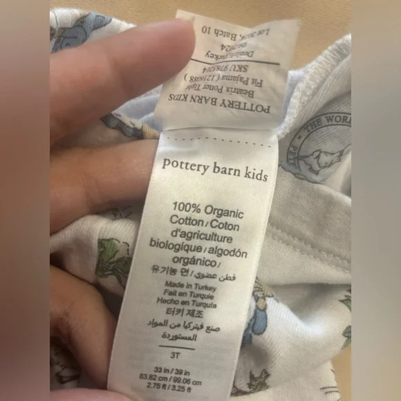 Pottery Barn Kids Pajama PANTS ONLY Peter Rabbit Toddler Size 3T Organic Cotton - Picture 4 of 11